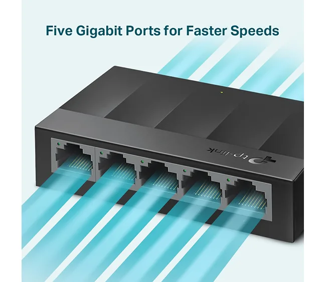 TP-Link 5-Port 10/100/1000Mbps Desktop Switch (TL-LS1005G) - Image 3