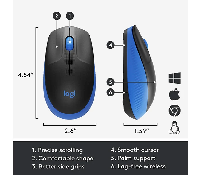 Logitech M191 Full-Size Wireless Mouse - Image 3