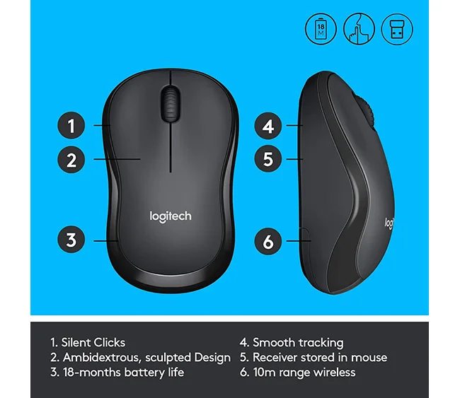 Logitech Silent Wireless Mouse M221 - Image 4