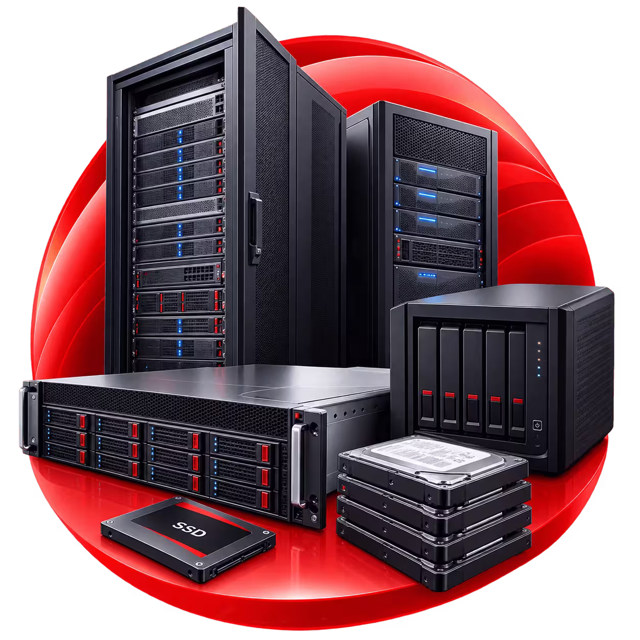 Futuristic Red-Accented Server Storage Array (1)